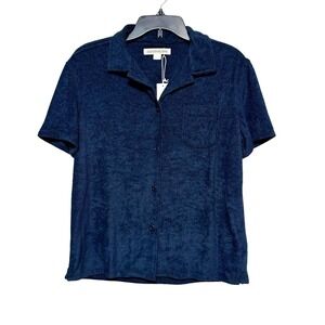 NWT‎ Outerknown Terry Cloth Camp Button Shirt Womens Small Coastal Minimalist